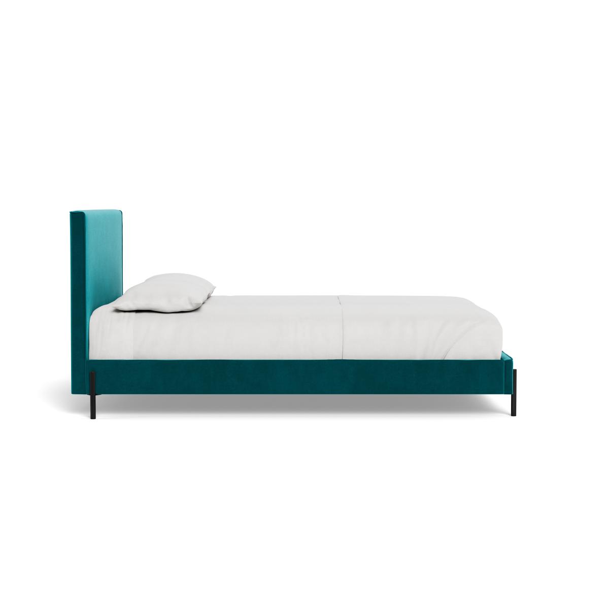 Heal's Tortona King Bed Smart Velvet Petrol Black Feet – image 4