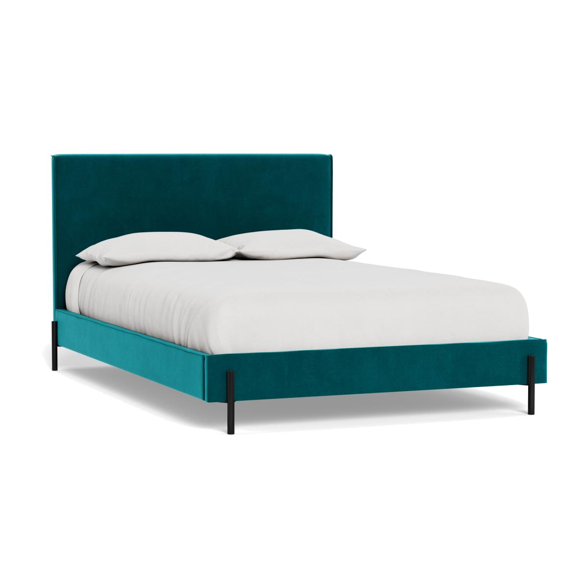 Heal's Tortona King Bed Smart Velvet Petrol Black Feet – image 1