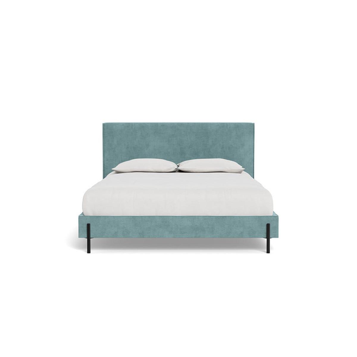 Heal's Tortona King Bed Smart Luxe Velvet Mineral Blue Black Feet – image 2