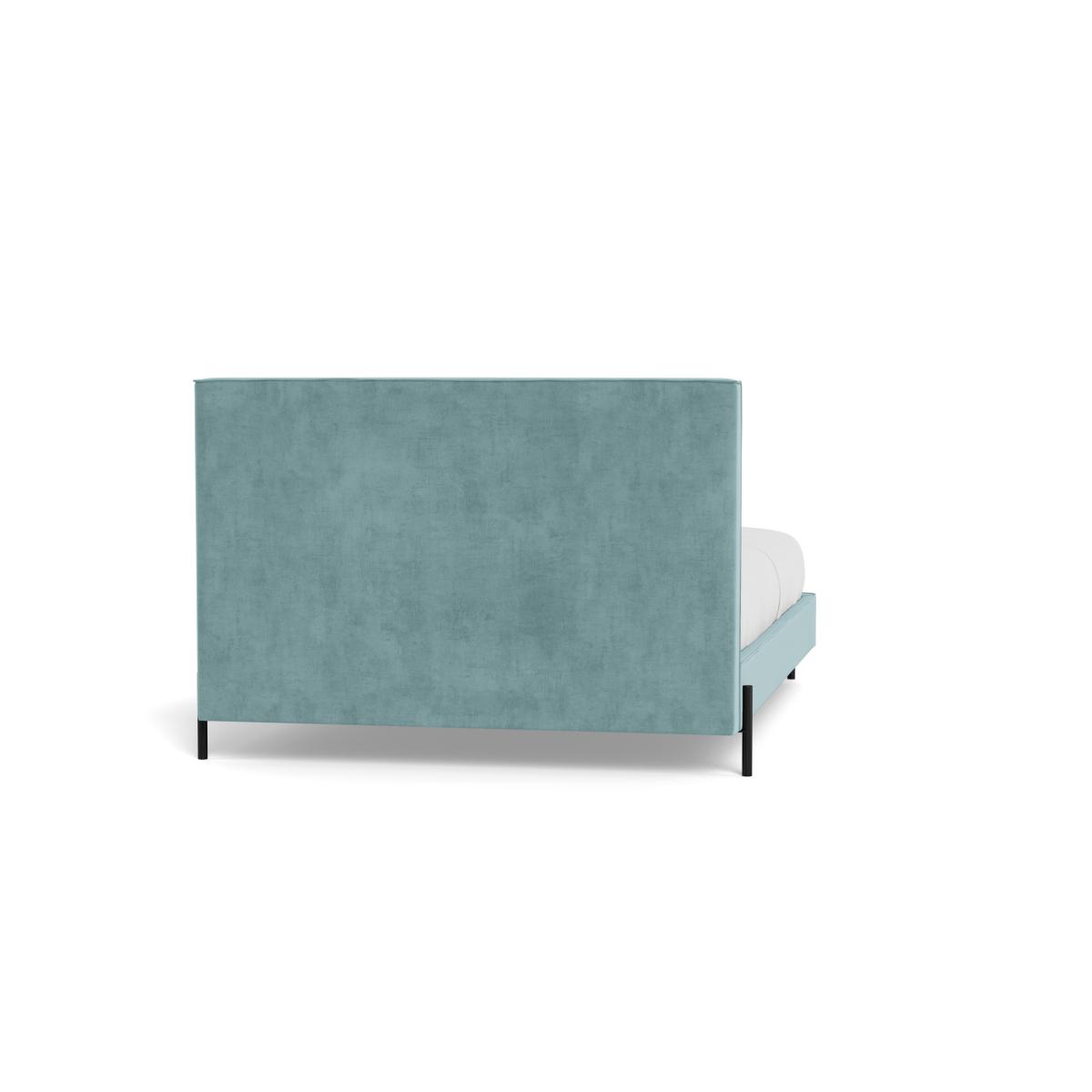 Heal's Tortona King Bed Smart Luxe Velvet Mineral Blue Black Feet – image 6