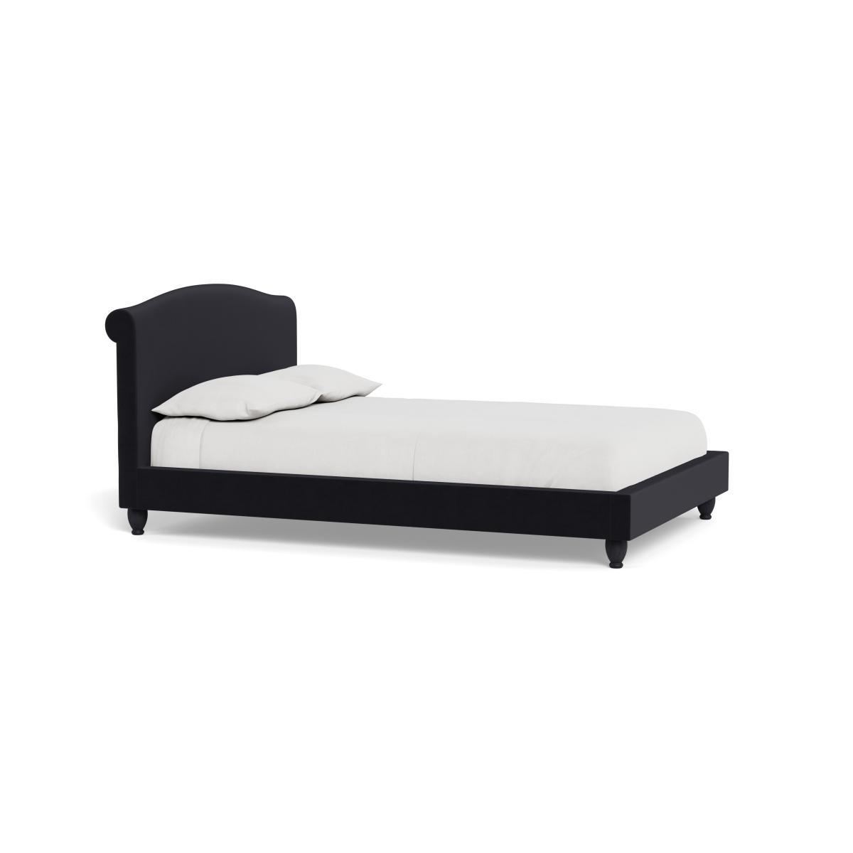 Heal's Devon King Bed Velvet Black Natural Beech Feet – image 3
