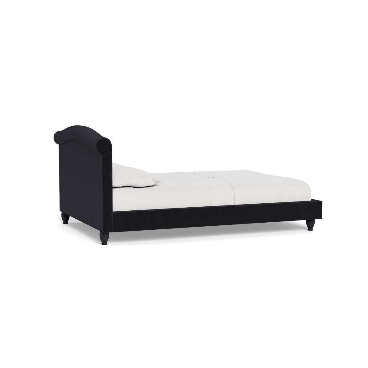 Heal's Devon King Bed Velvet Black Natural Beech Feet – image 5