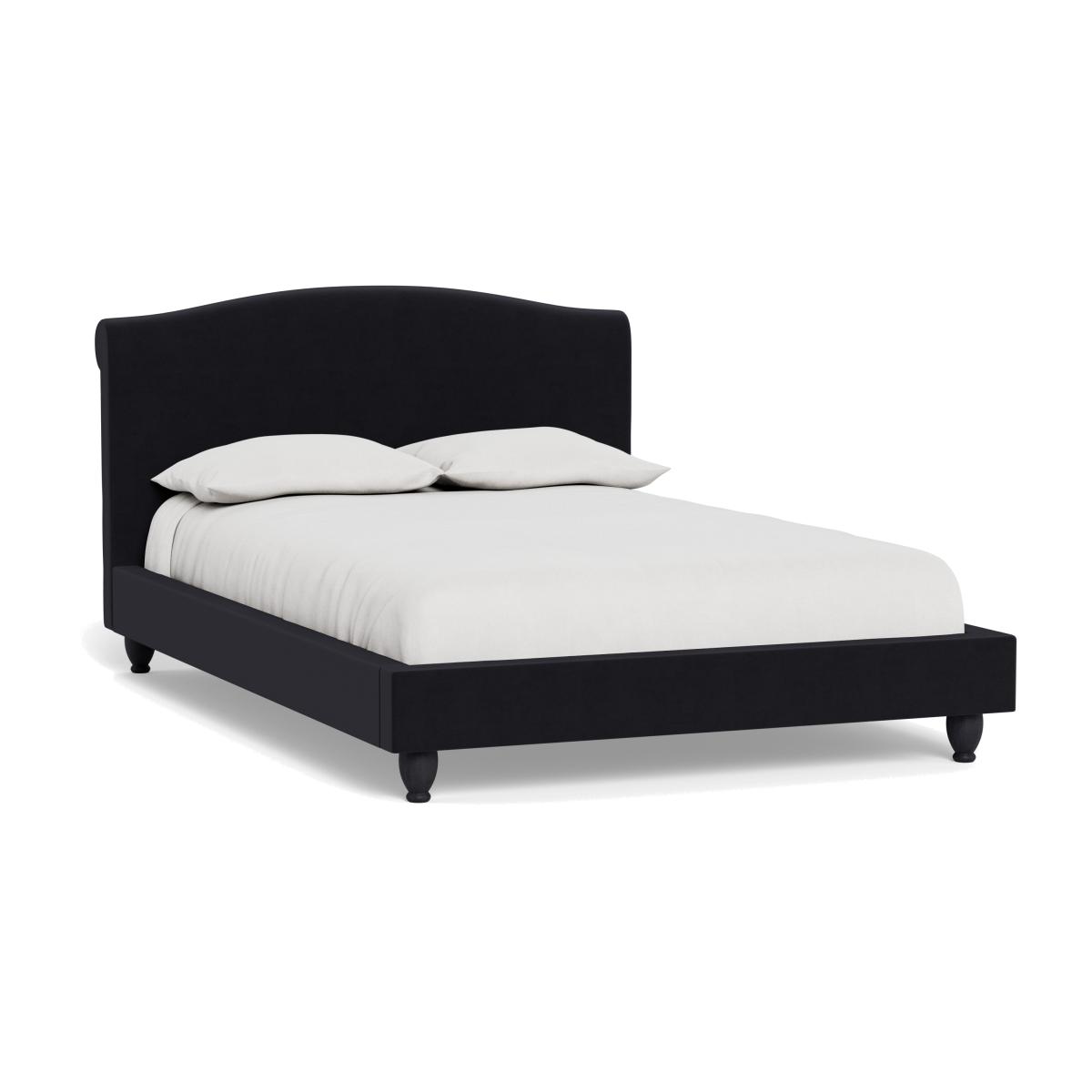 Heal's Devon King Bed Velvet Black Natural Beech Feet – image 1