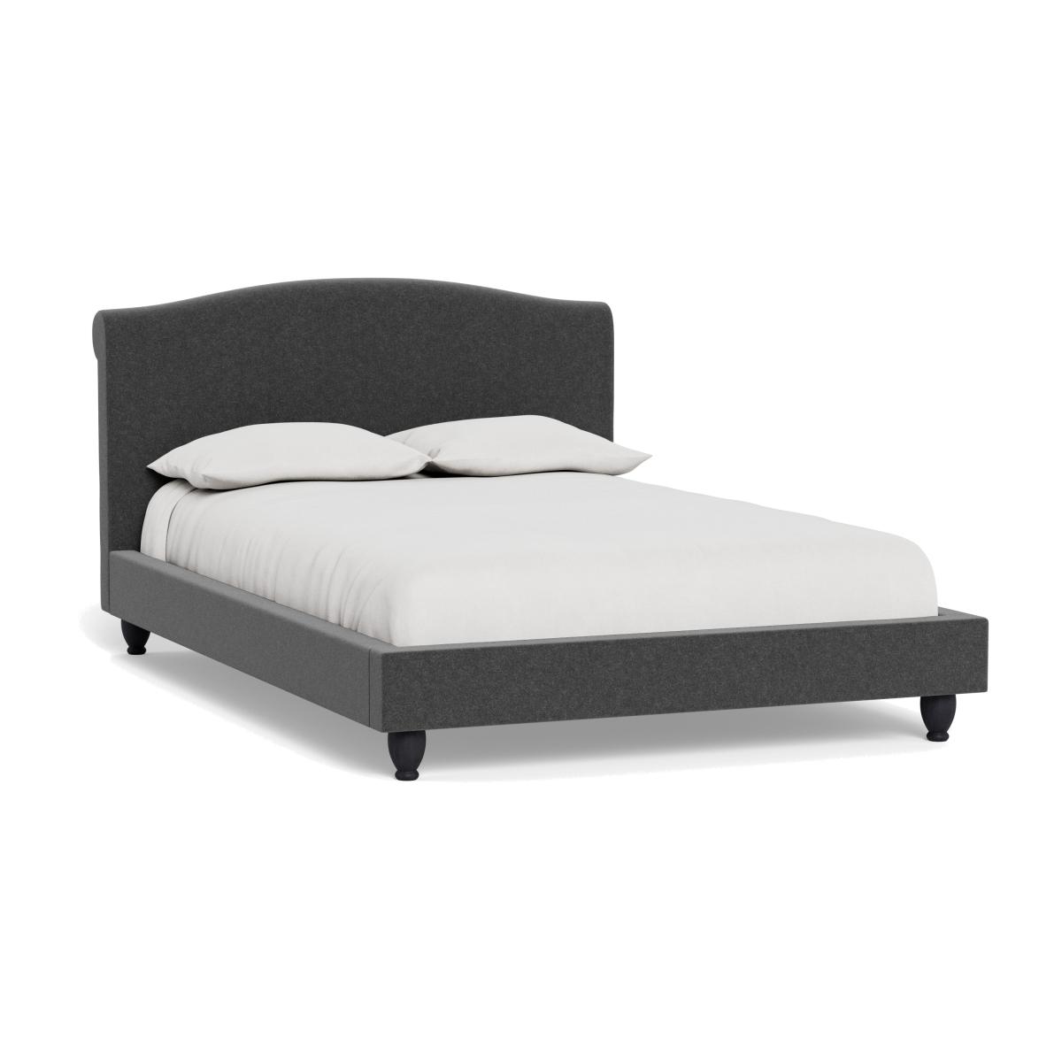 Heal's Devon King Bed Melton Wool Granite Black Beech Feet – image 1