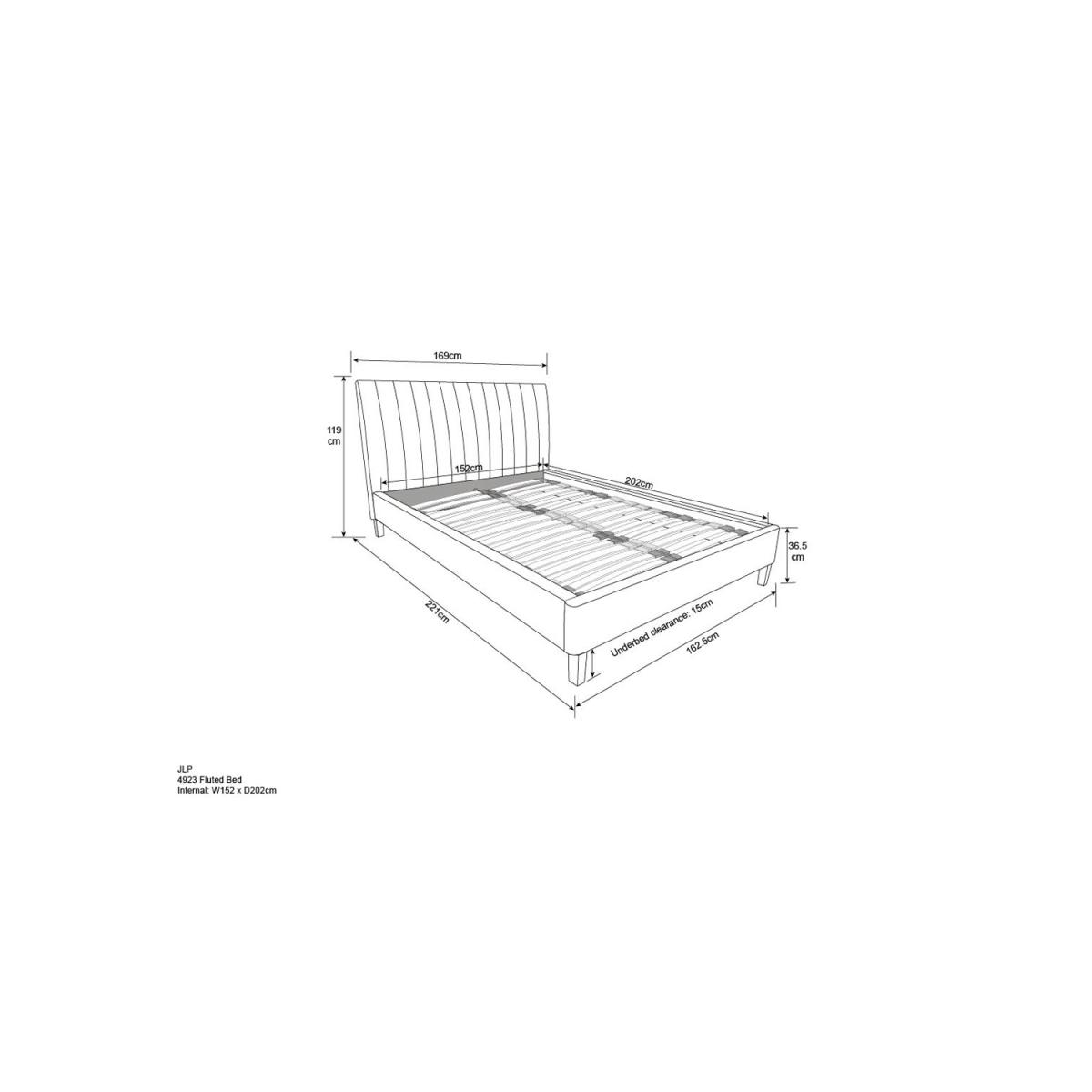 John Lewis Fluted Upholstered Bed Frame, King Size – image 8