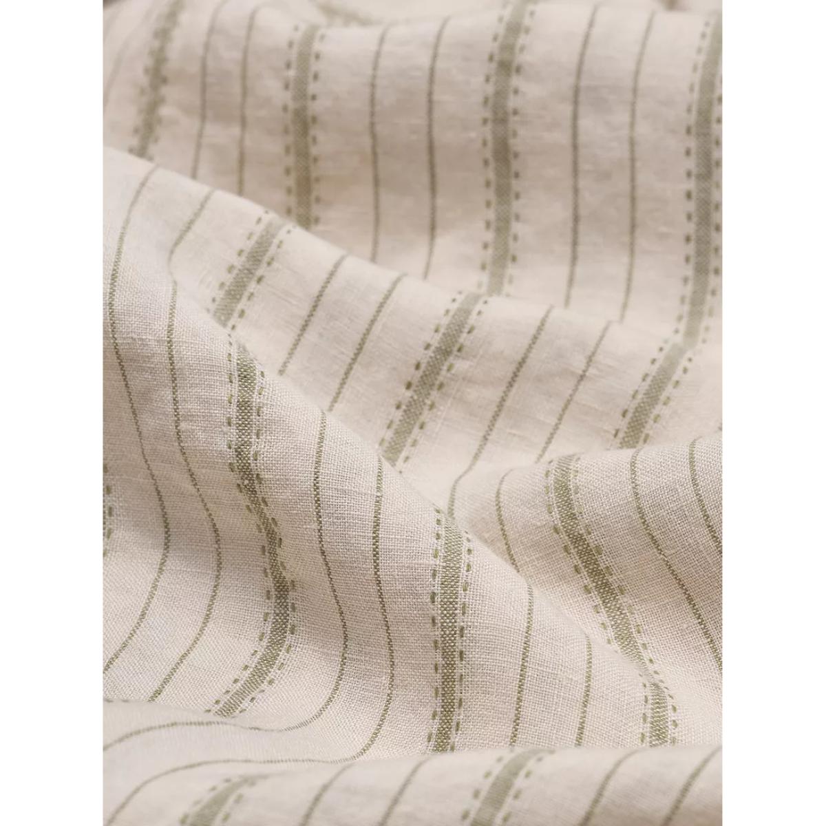 Piglet in Bed Ticking Stripe Linen Flat Sheet – image 2