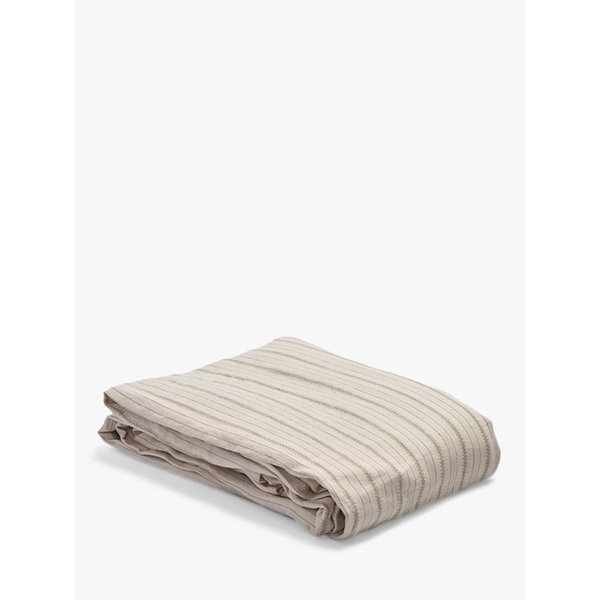 Piglet in Bed Ticking Stripe Linen Flat Sheet – image 3