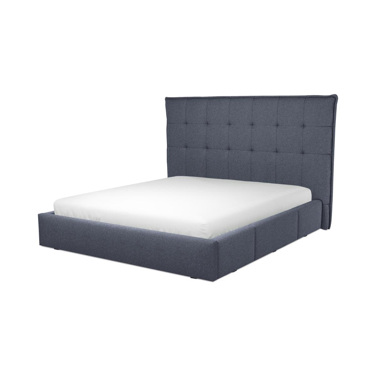 Lamas Super King Size Bed with Storage Drawers, Navy Wool – image 2