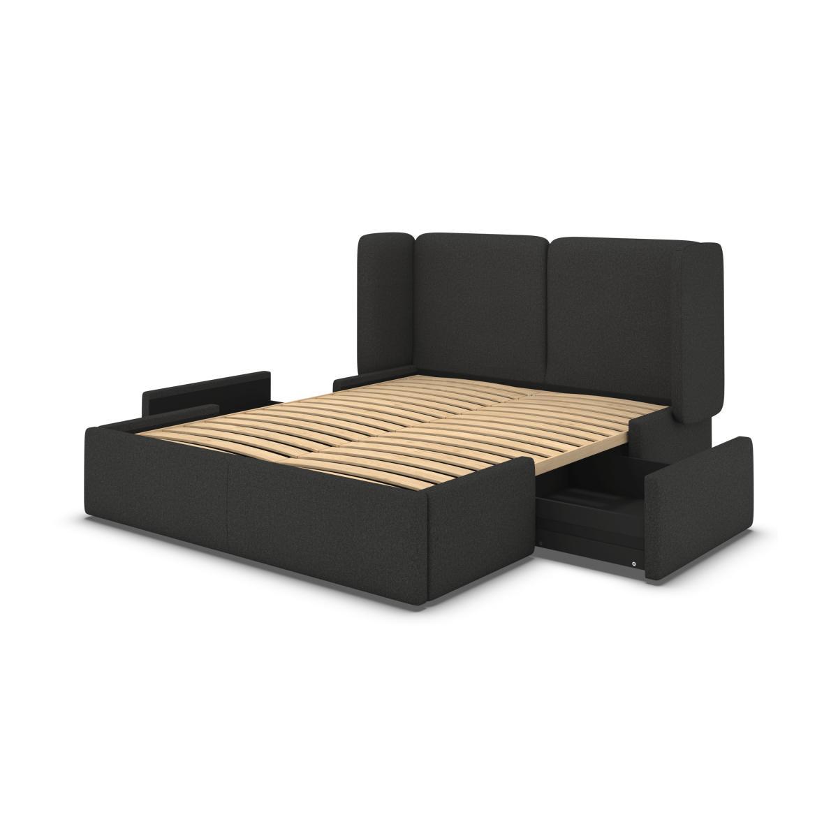 Romola Super King Size Bed with Storage Drawers, Etna Grey Wool – image 8