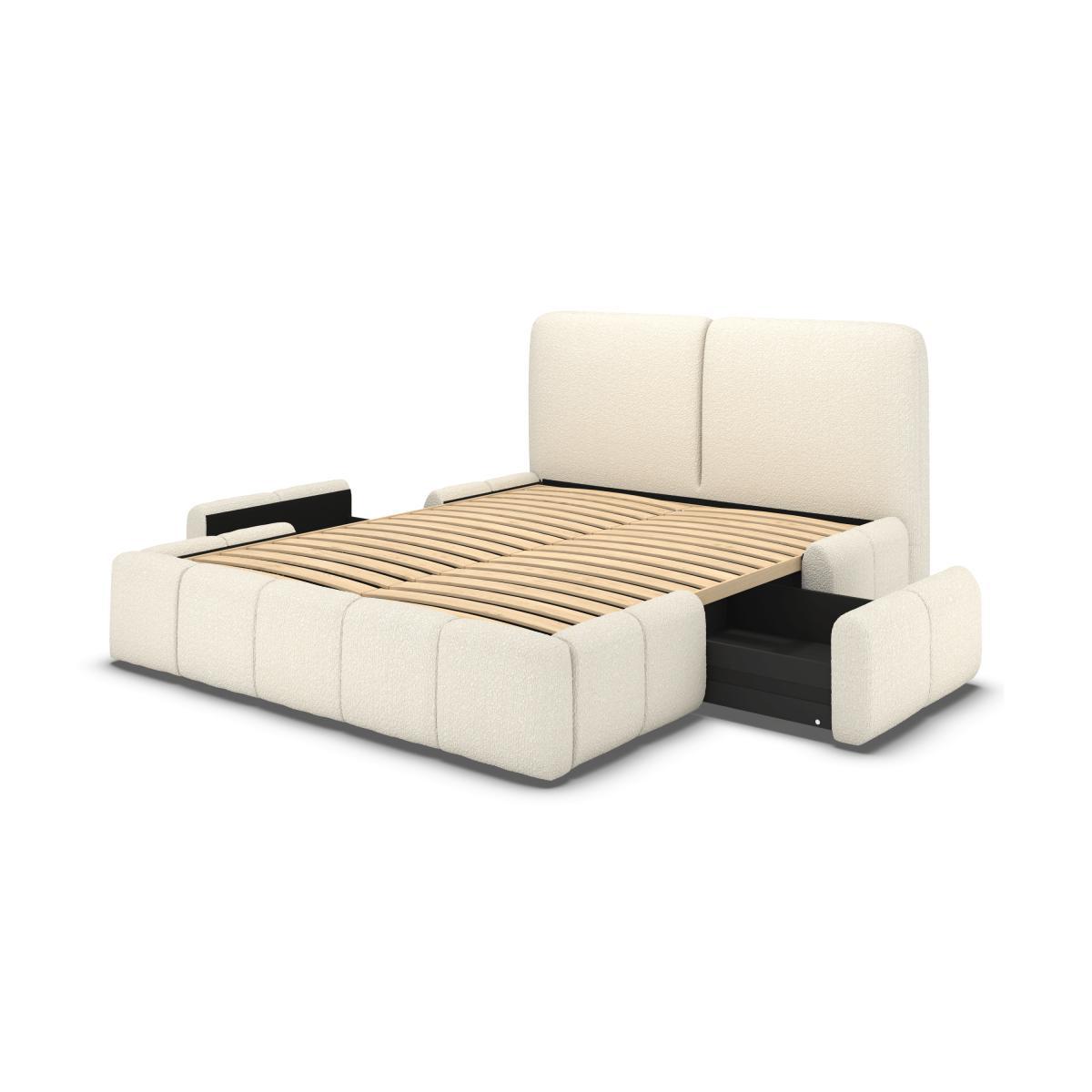 Maxmo Super King Size Bed with Storage Drawers, Ivory White Boucle – image 8
