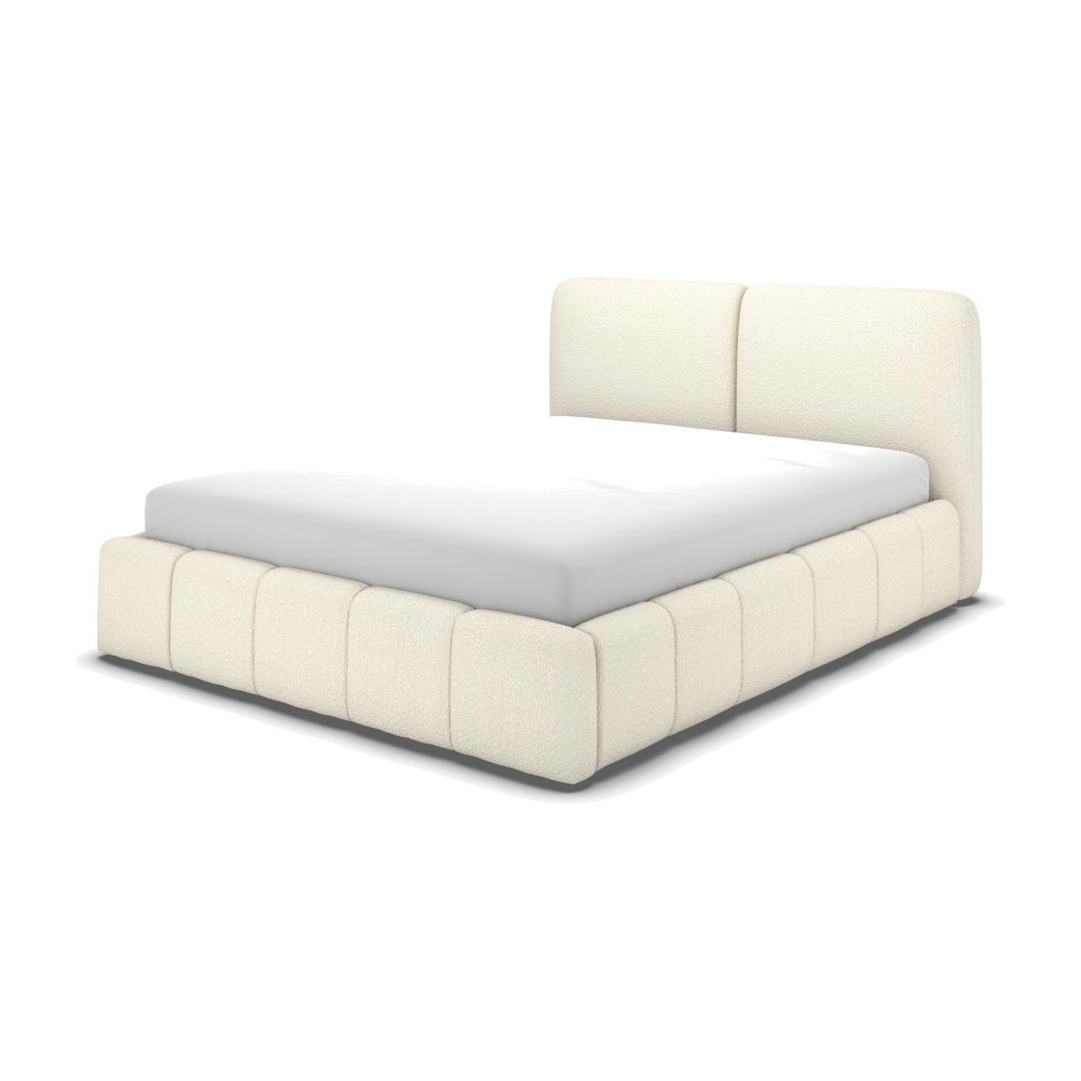 Maxmo Super King Size Bed with Storage Drawers, Ivory White Boucle – image 1