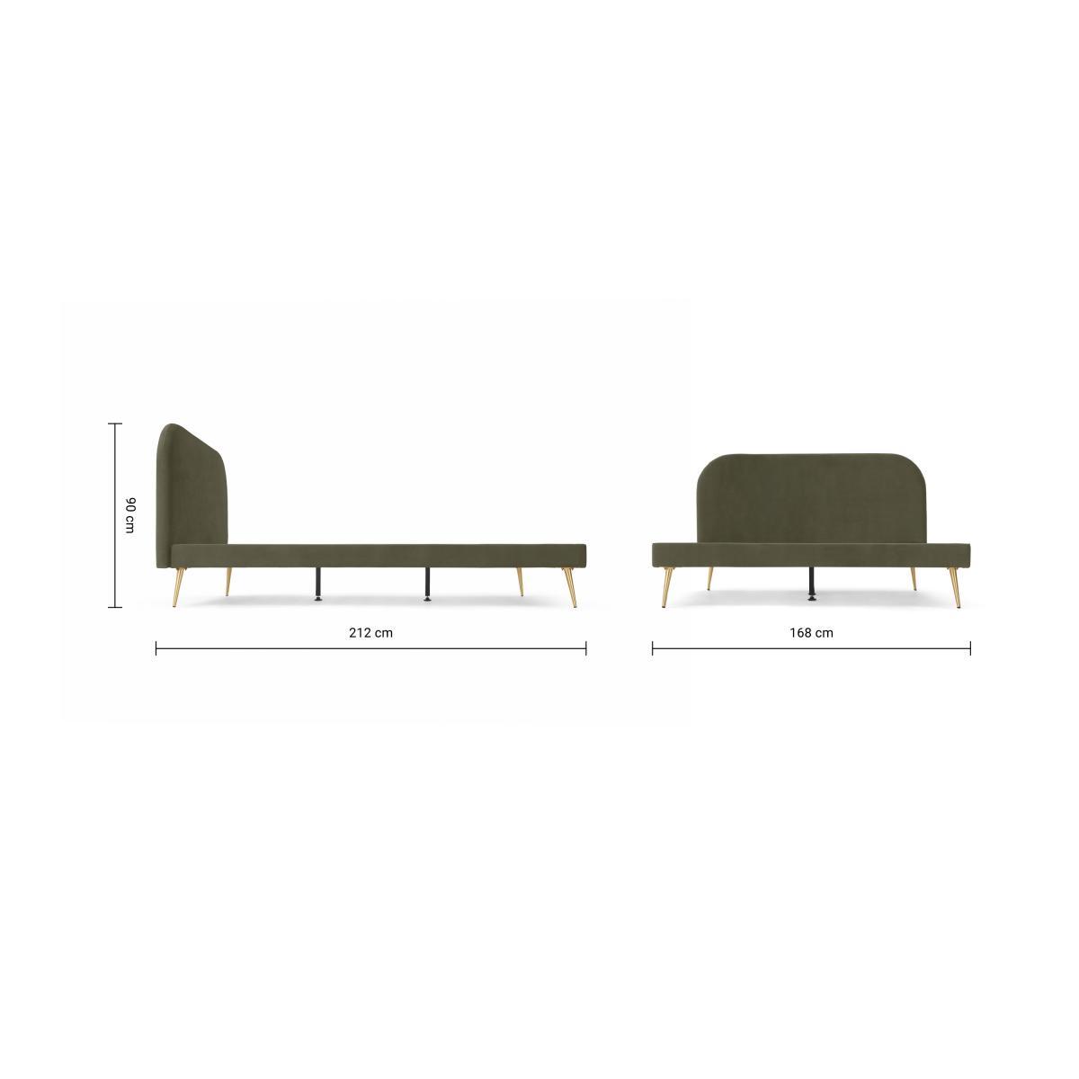 Eulia King Size Bed, Sycamore Green Velvet & Brass Legs – image 9