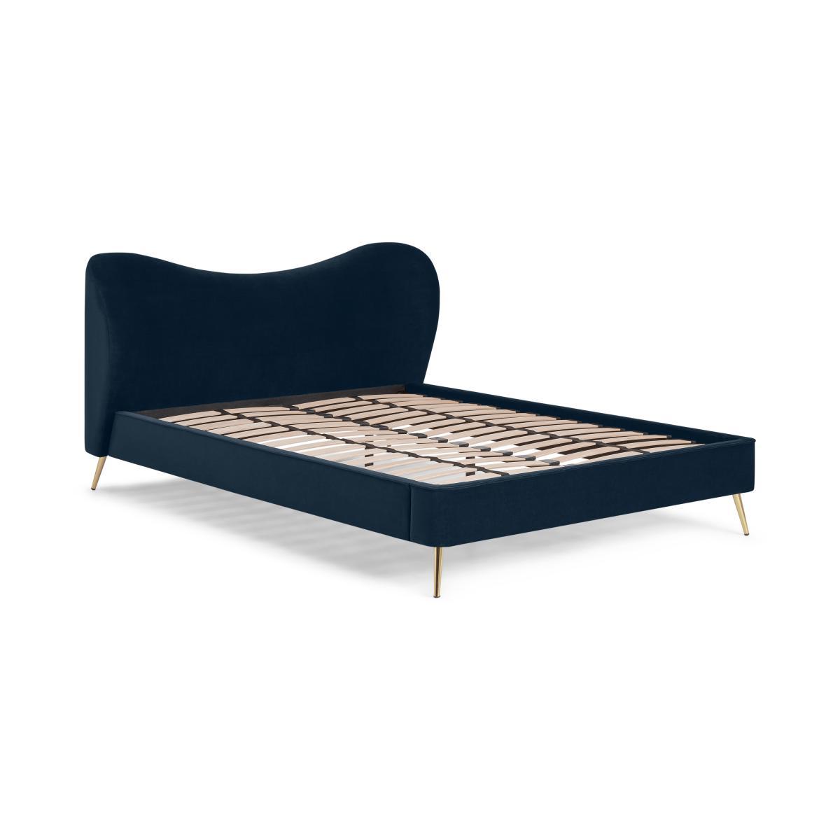 Kooper King Size Bed, Sapphire Blue Velvet – image 3