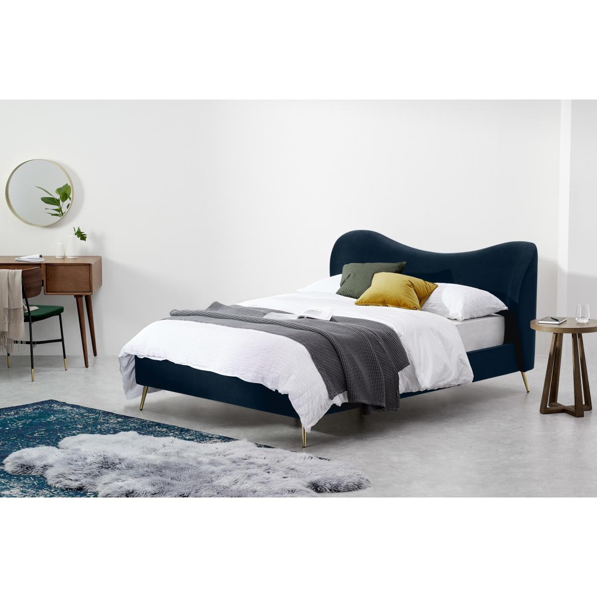 Kooper King Size Bed, Sapphire Blue Velvet – image 4
