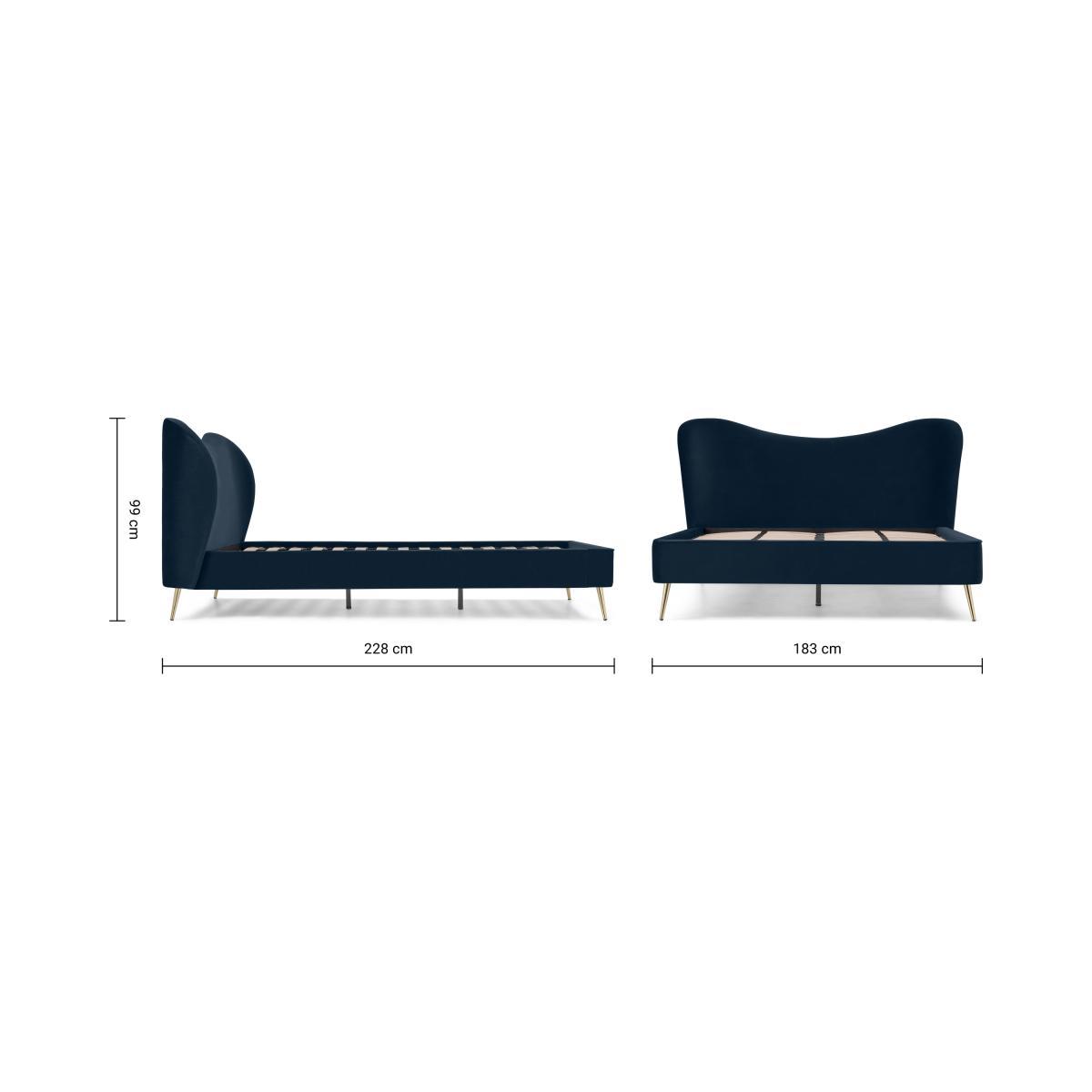 Kooper King Size Bed, Sapphire Blue Velvet – image 9