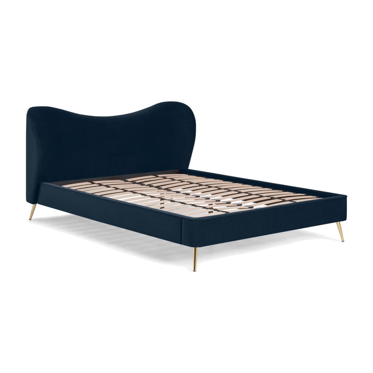 Kooper King Size Bed, Sapphire Blue Velvet – image 1