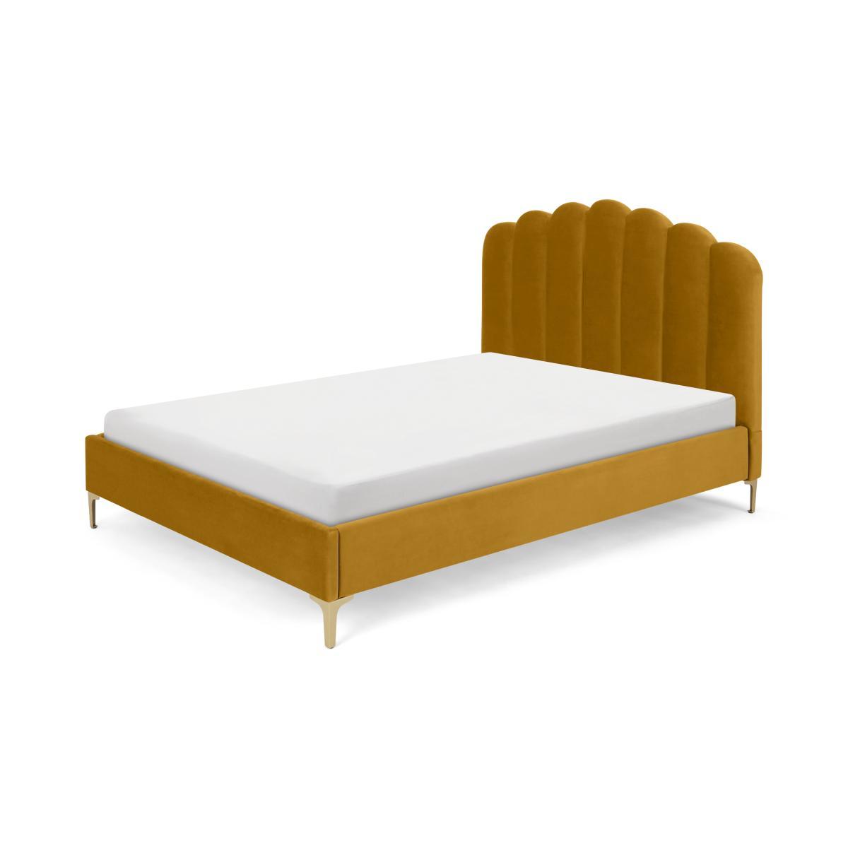 Delia King Size Bed, Marigold Velvet – image 2