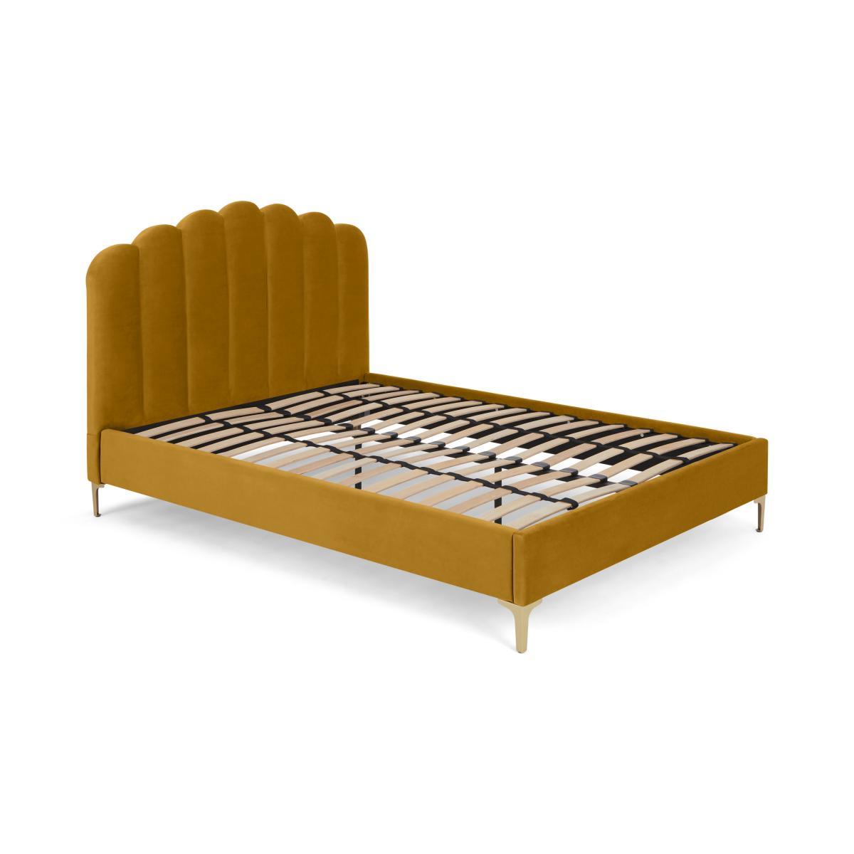 Delia King Size Bed, Marigold Velvet – image 3