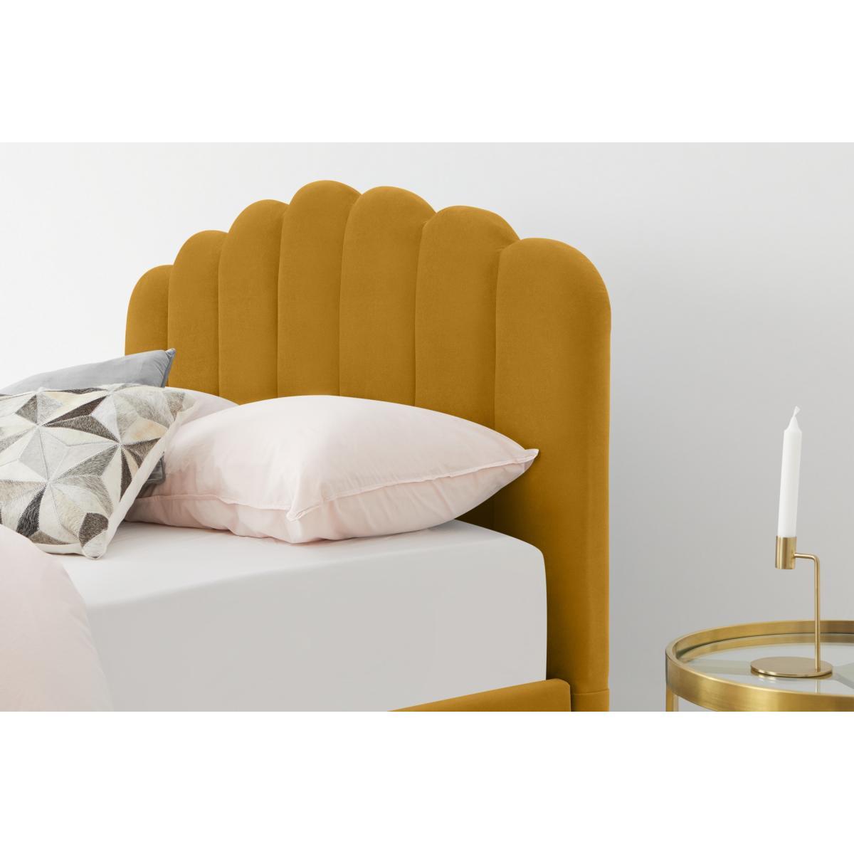 Delia King Size Bed, Marigold Velvet – image 5
