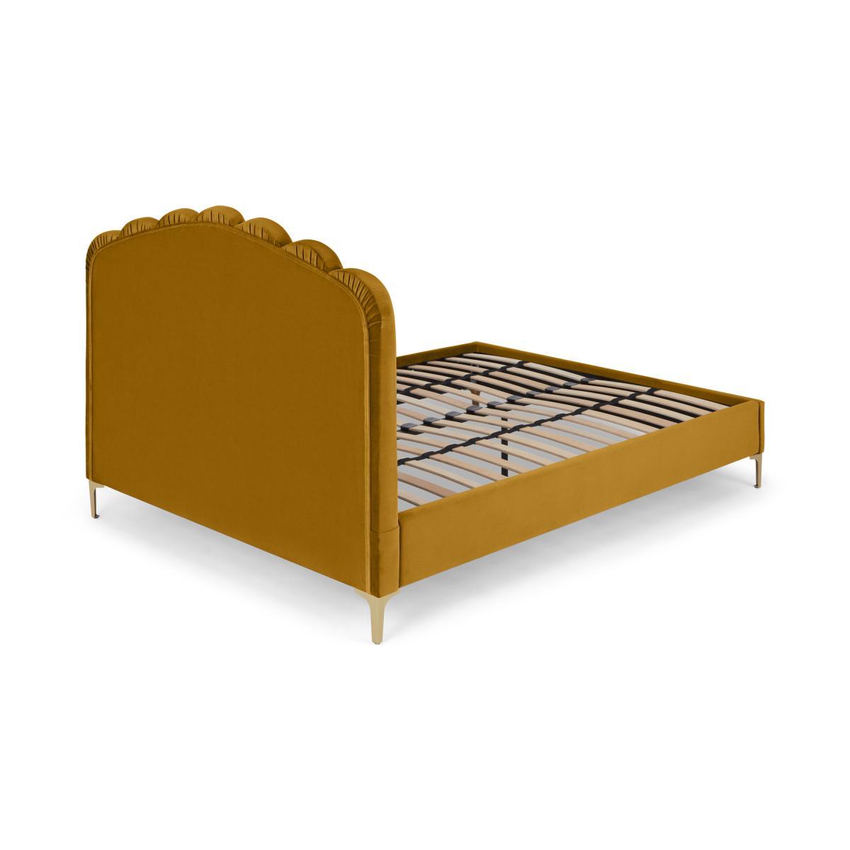 Delia King Size Bed, Marigold Velvet – image 6