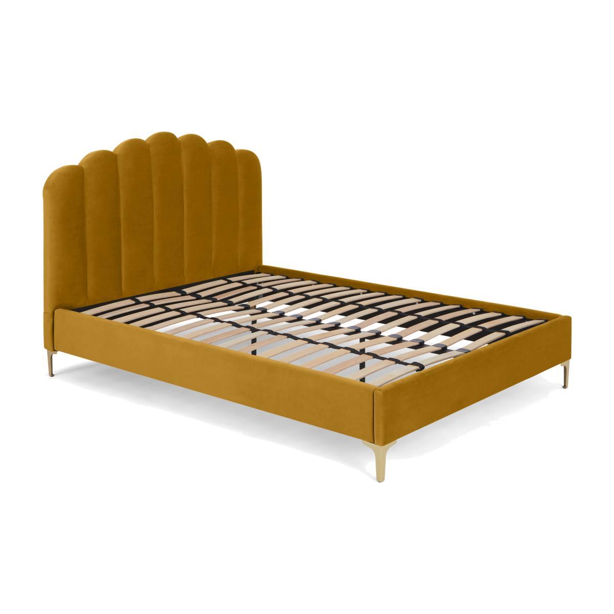 Delia King Size Bed, Marigold Velvet – image 1