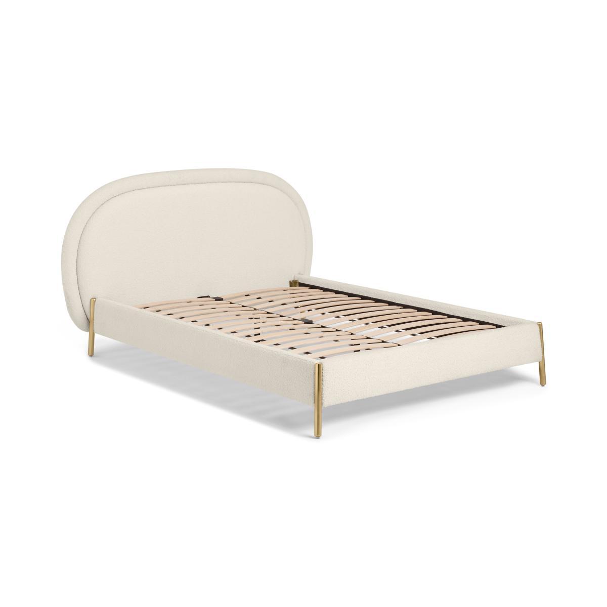 Shelia King Size Bed, Whitewash Boucle – image 3