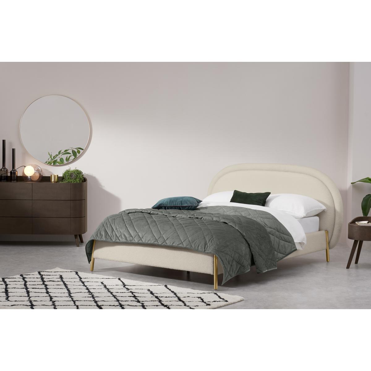 Shelia King Size Bed, Whitewash Boucle – image 4