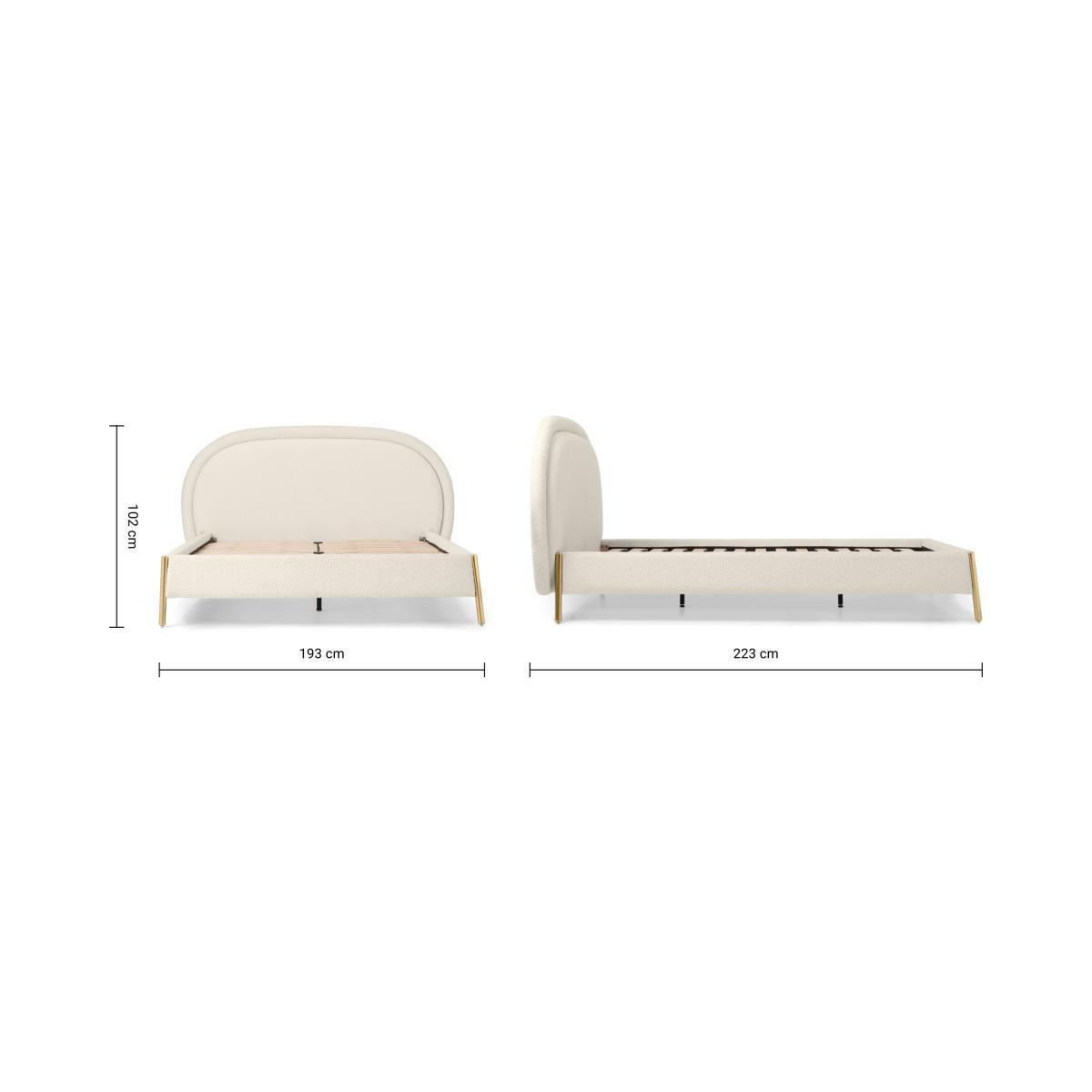Shelia King Size Bed, Whitewash Boucle – image 8