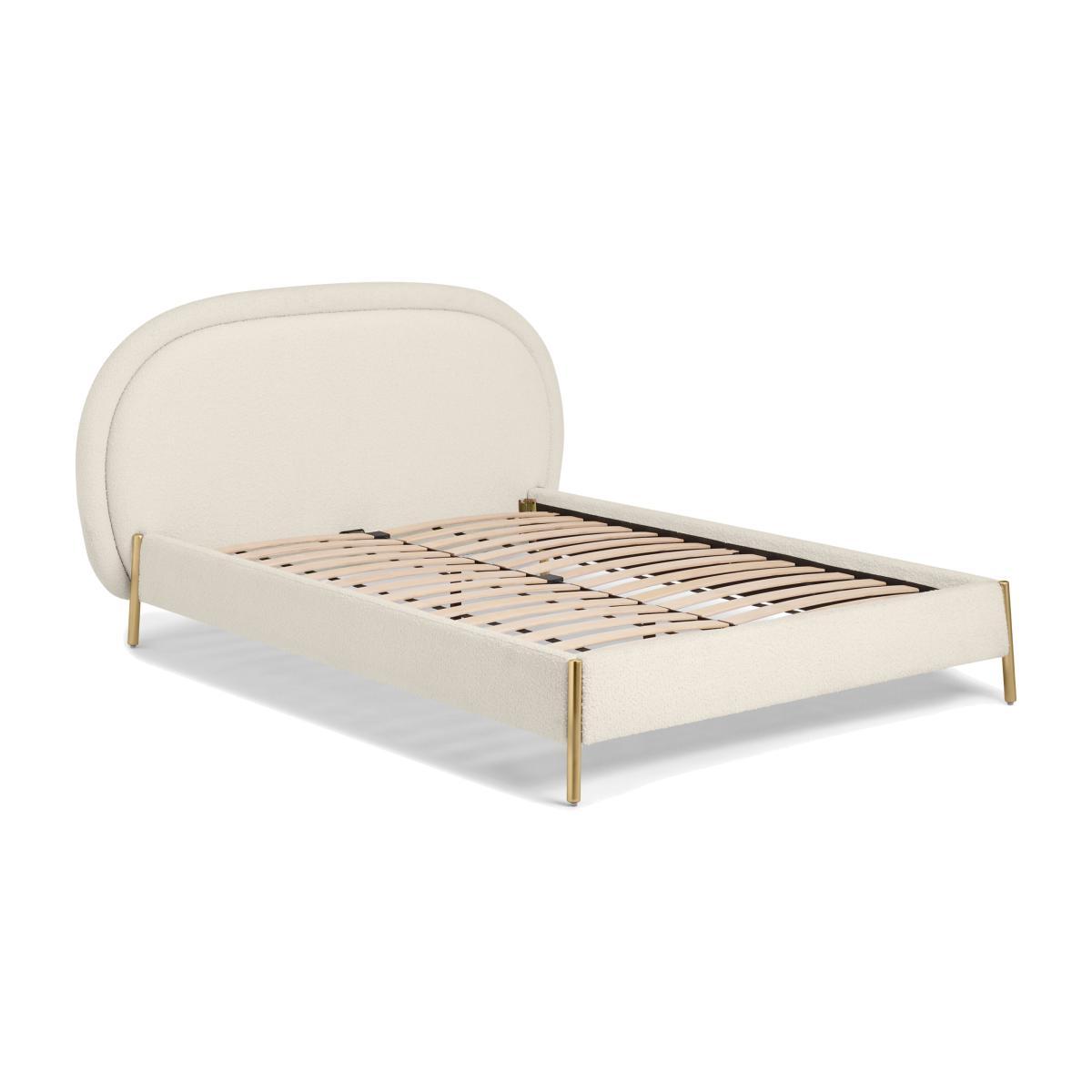Shelia King Size Bed, Whitewash Boucle – image 1