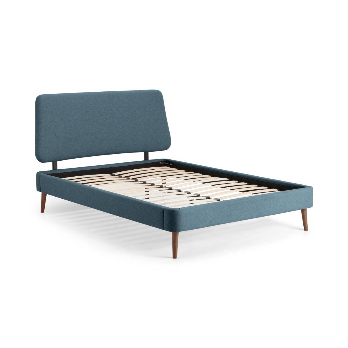 Lowrie King Size Bed, Orleans Blue & Dark Stain Legs – image 3