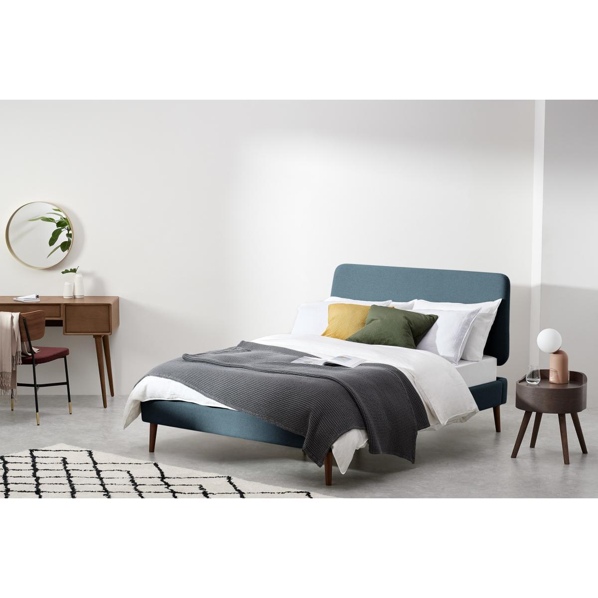 Lowrie King Size Bed, Orleans Blue & Dark Stain Legs – image 4