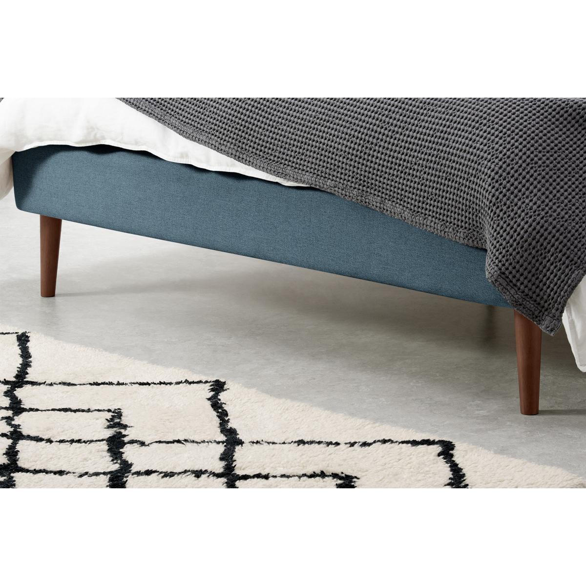 Lowrie King Size Bed, Orleans Blue & Dark Stain Legs – image 5