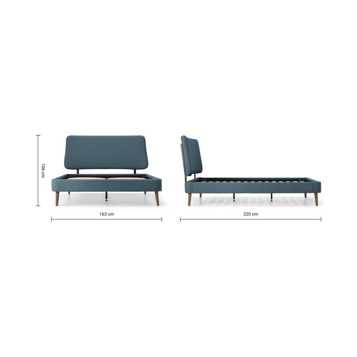 Lowrie King Size Bed, Orleans Blue & Dark Stain Legs – image 8