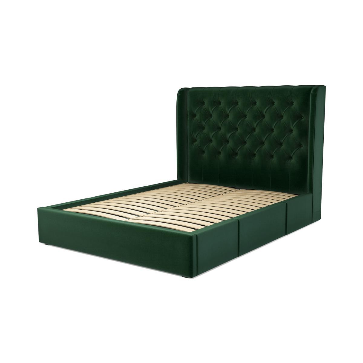 Romare King Size Bed with Storage Drawers, Bottle Green Velvet – image 3