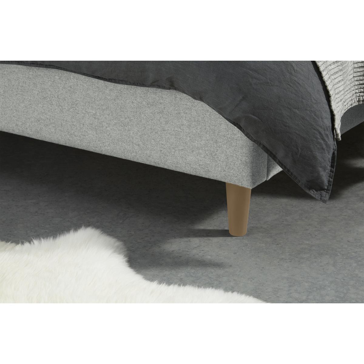 Lamas King Size Bed, Regal Blue Velvet with Black Stain Oak Legs – image 6