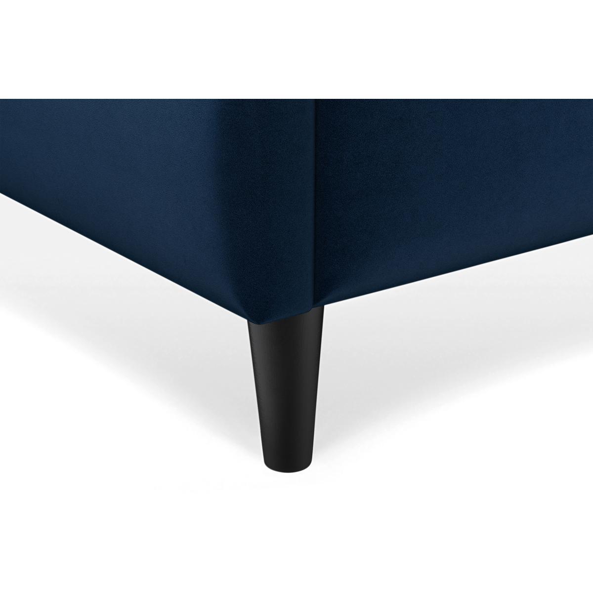 Lamas King Size Bed, Regal Blue Velvet with Black Stain Oak Legs – image 9