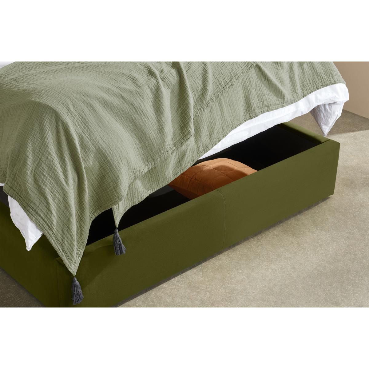Ricola Super King Size Ottoman Storage Bed, Nocellara Green Velvet – image 5