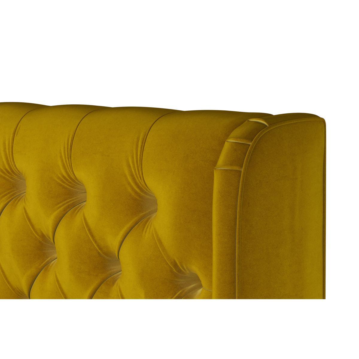 Romare Super King Size Bed with Storage Drawers, Saffron Yellow Velvet – image 4