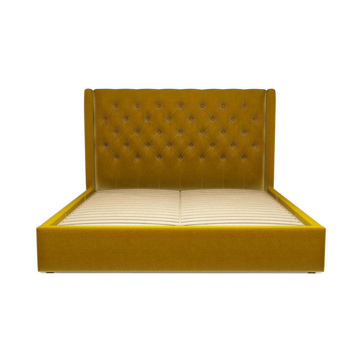 Romare Super King Size Bed with Storage Drawers, Saffron Yellow Velvet – image 7