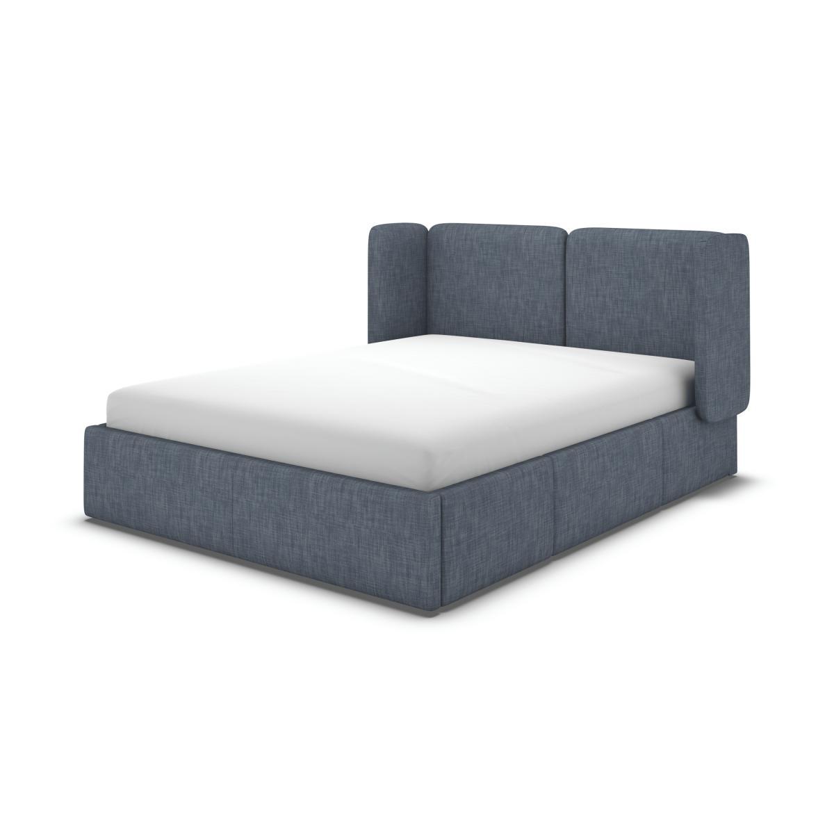 Ricola King Size Bed with Storage Drawers, Denim Cotton – image 2