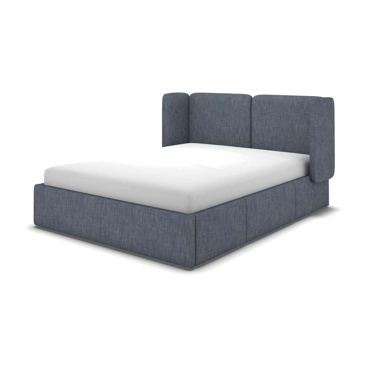 Ricola King Size Bed with Storage Drawers, Denim Cotton – image 1