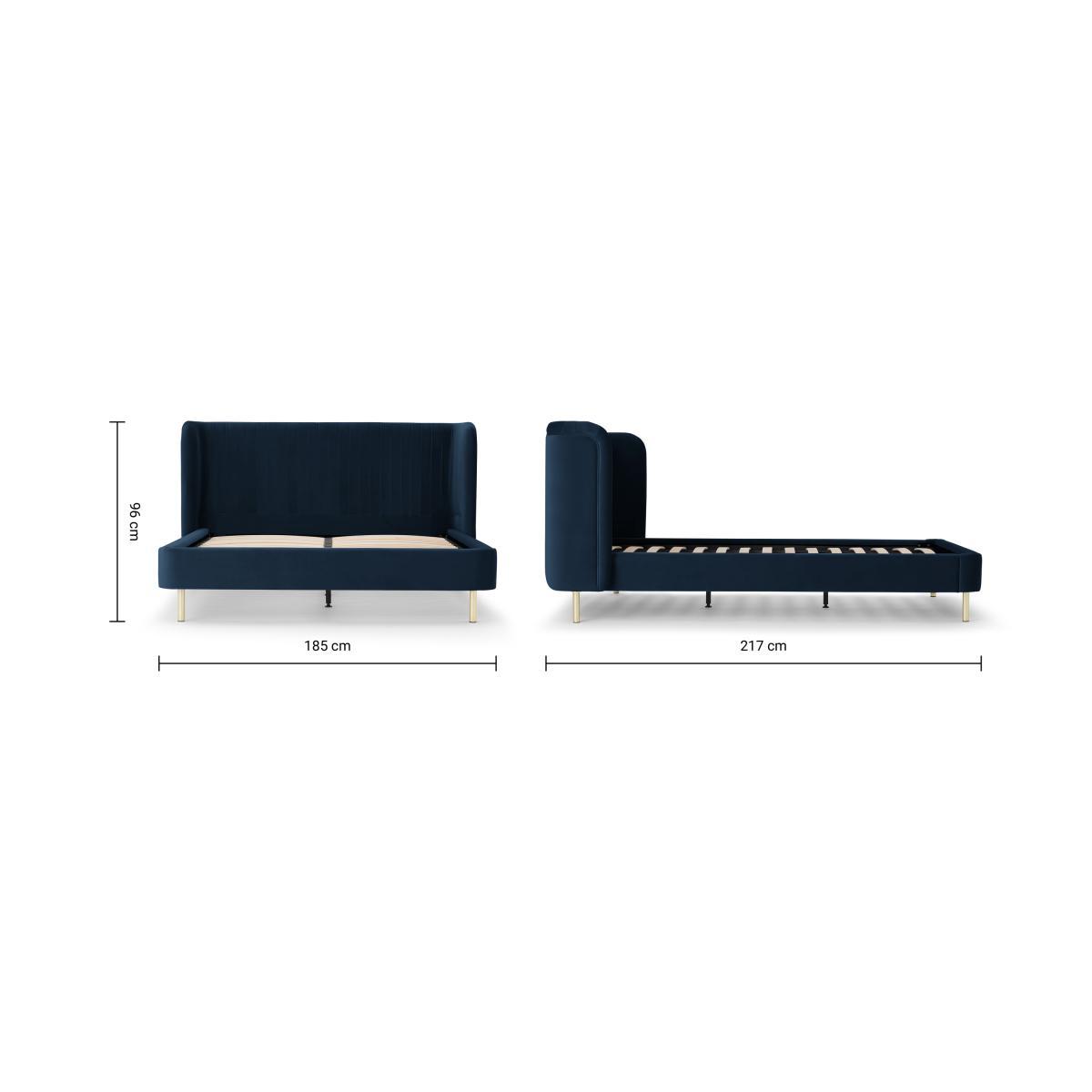 Ilana King Size Bed, Sapphire Blue Velvet – image 8