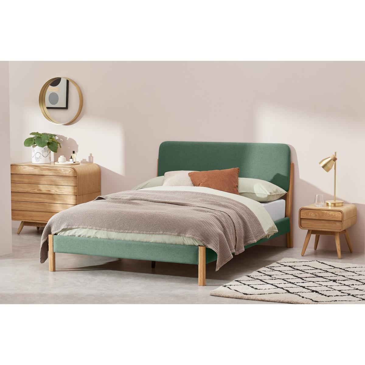 Almera King Size Bed, Bay Green & Oak – image 4