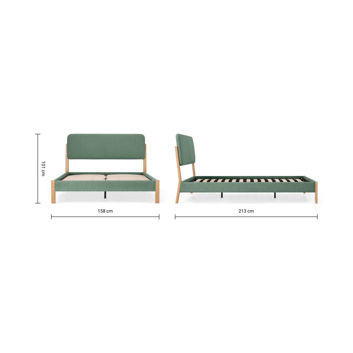 Almera King Size Bed, Bay Green & Oak – image 8