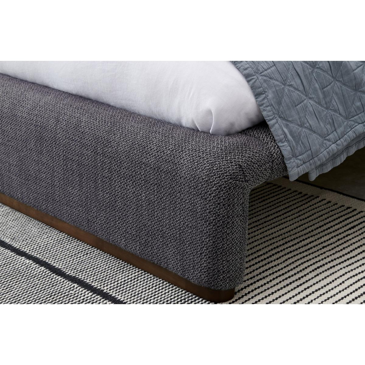 Palmi King Size Bed, Slate Loop Textured Boucle with Walnut Plinth – image 6