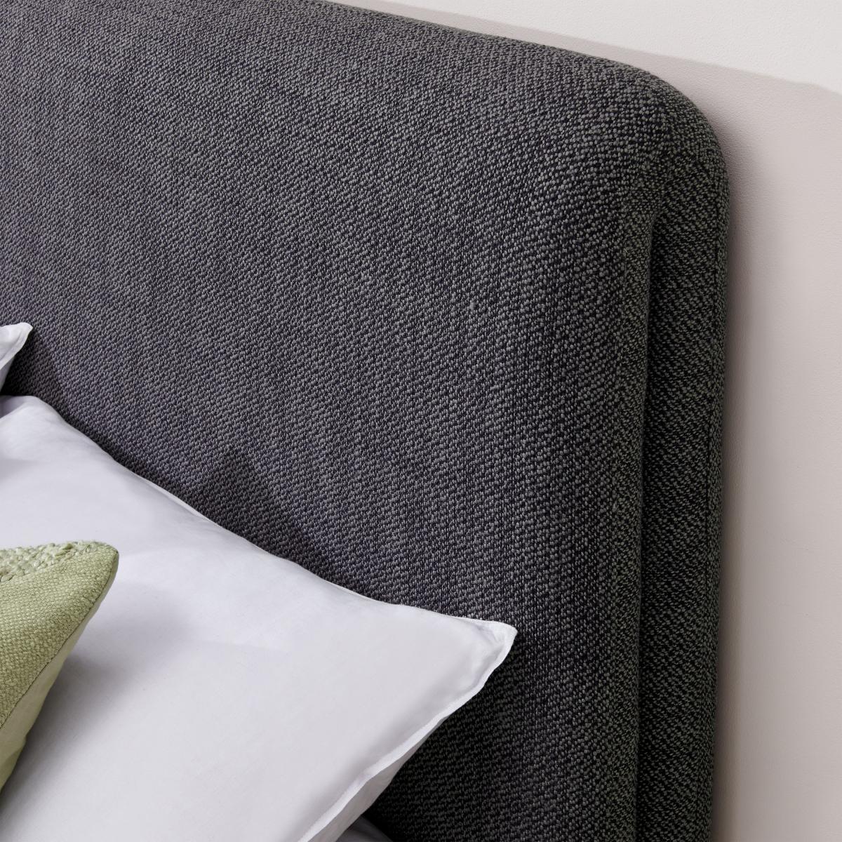 Palmi King Size Bed, Slate Loop Textured Boucle with Walnut Plinth – image 10