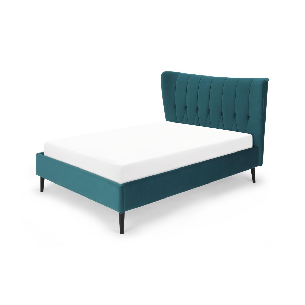Charley King Size Bed, Teal Blue Velvet – image 2
