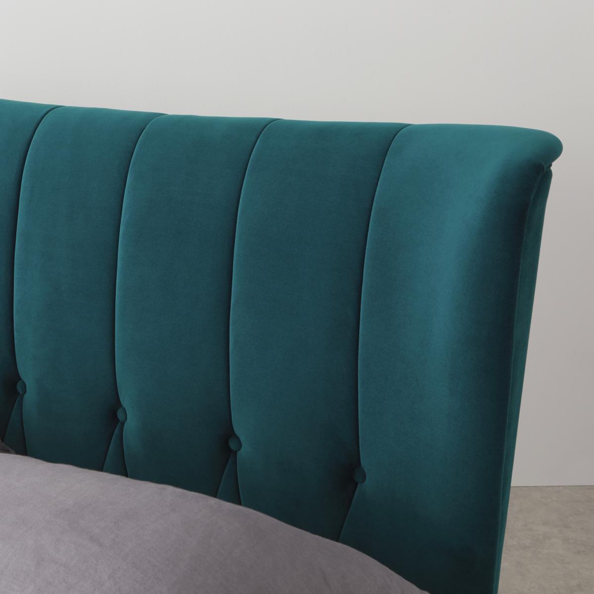 Charley King Size Bed, Teal Blue Velvet – image 12