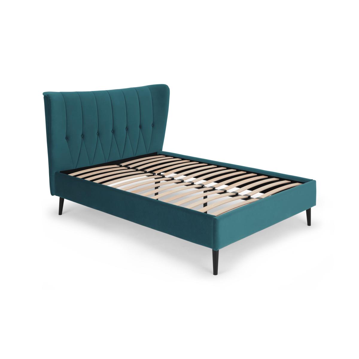 Charley King Size Bed, Teal Blue Velvet – image 3