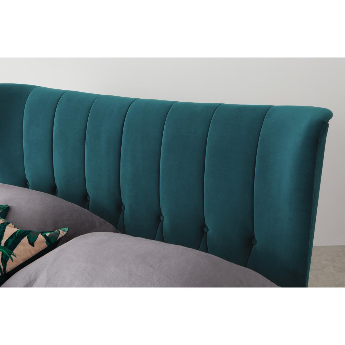 Charley King Size Bed, Teal Blue Velvet – image 7
